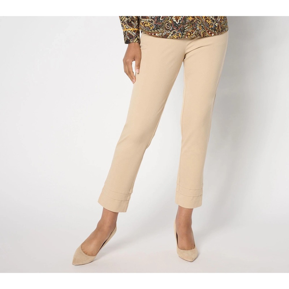 Isaac Mizrahi Live! Tall 24/7 Stretch Straight Ankle Length Pants Hazel, Tall 18